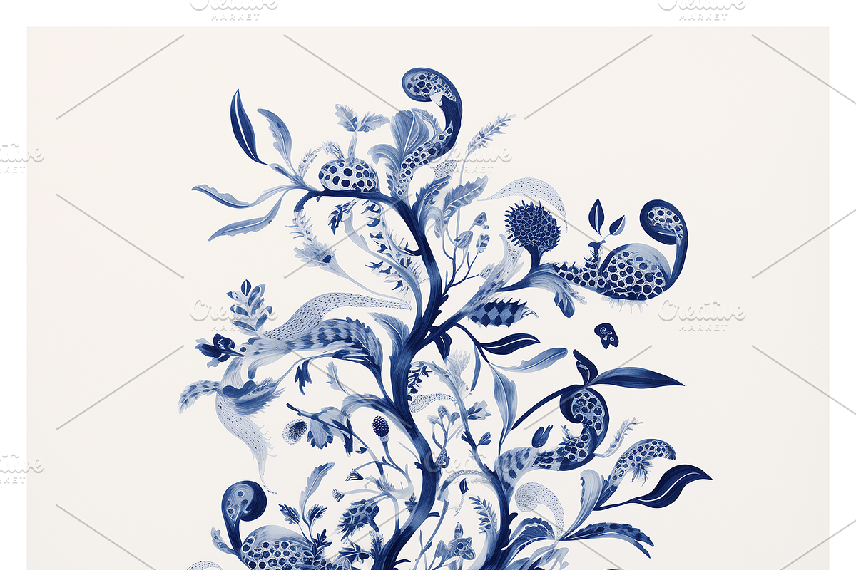 Deca Co - Blue Ink Botanical Shapes, a Texture Illustration by milatovar (Photo 23 of 25)