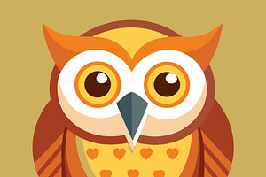 Stylized owl illustration with heart, an Animal Illustration by SouravDesign