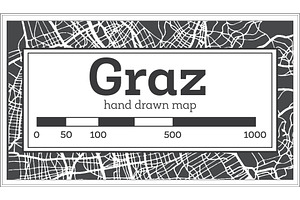 Graz Austria City Map In Retro Style