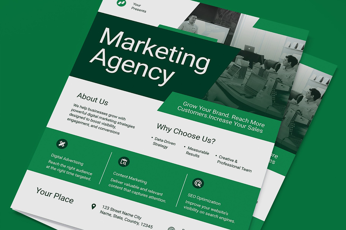 Marketing Agency Flyer, a Flyer Template by graphicook (Photo 2 of 3)