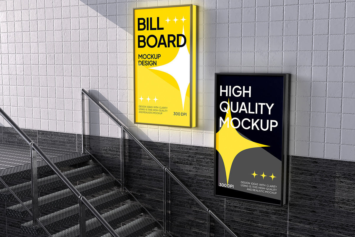 Underground Billboard Mockup, an Advertising Mockup by Permadi Creative
