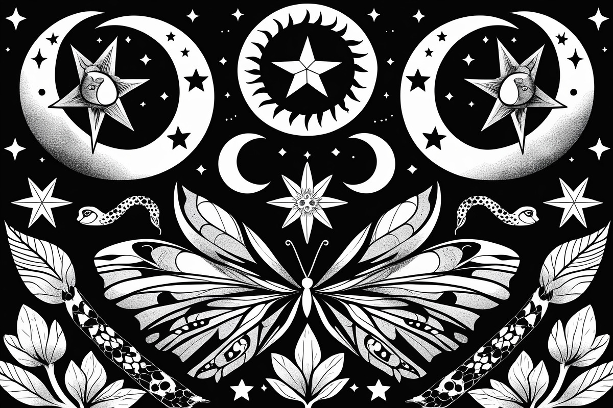 Mystic Moon and Nature Bundle, an Illustration by Creativeshirt (Photo 5 of 9)