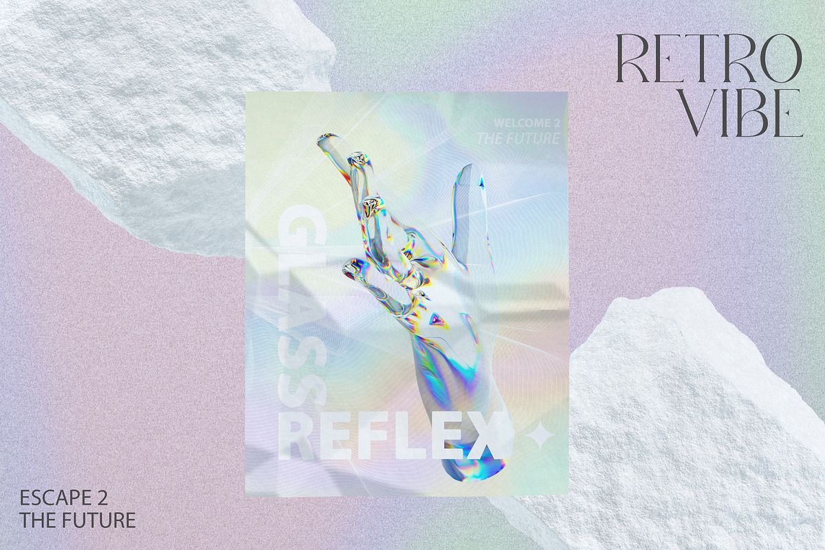 3D Glass Hands. Retro vibe, an Object Graphic by Polli Deeva (Photo 4 of 12)