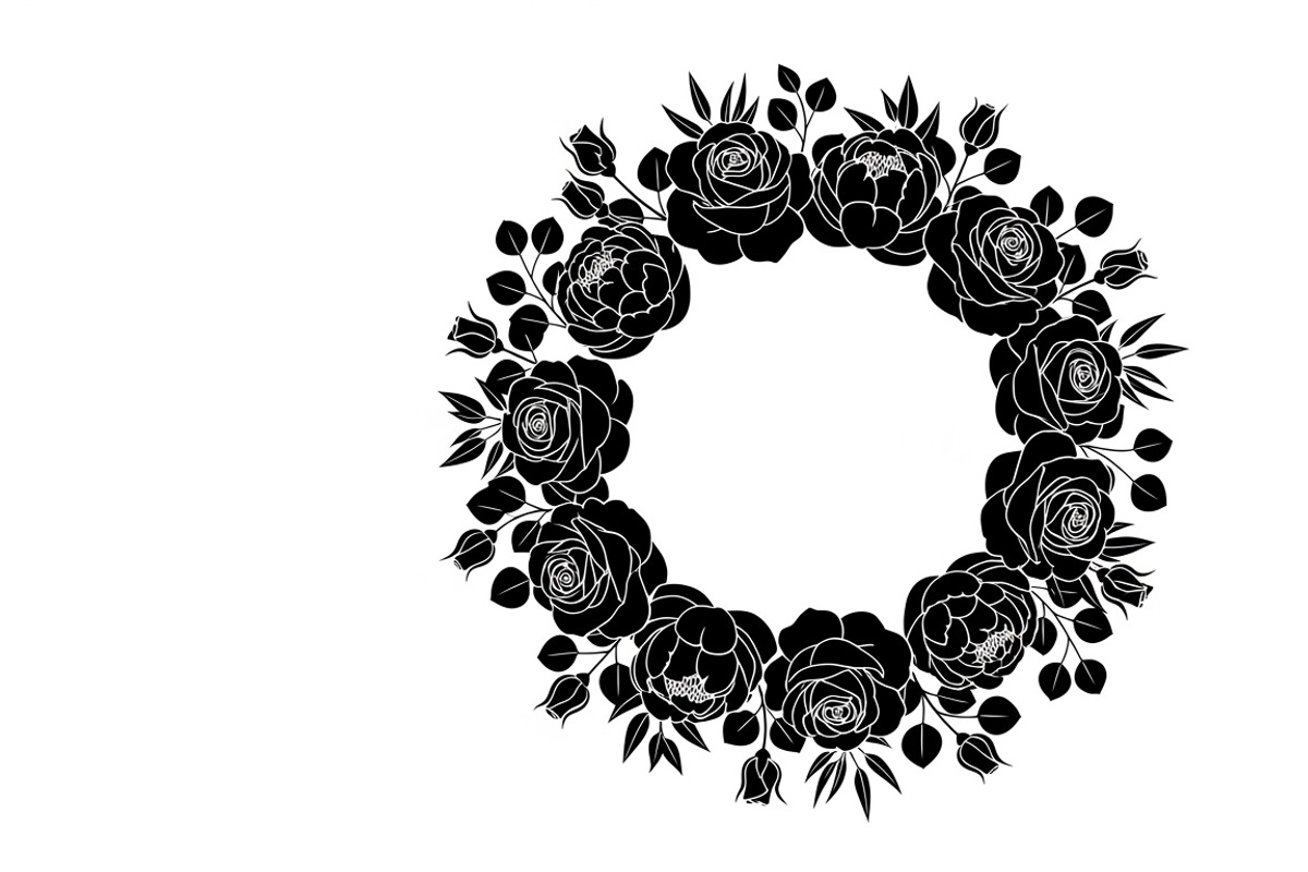 Elegant floral wreath silhouette, an Illustration by Amazin_art (Photo 41 of 41)