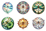 Dragonfly Stained Glass Clipart, an Illustration by DreamArtGraphic (Thumbnail 3 of 4)
