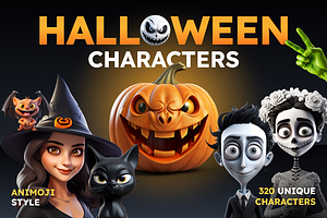 320 Elements Halloween Characters