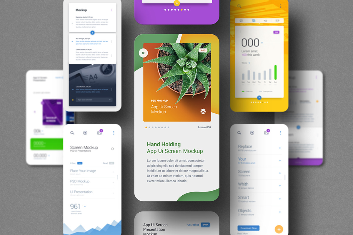 App Ui Screen Presentation Mockups, a Product Mockup by Avelina Studio