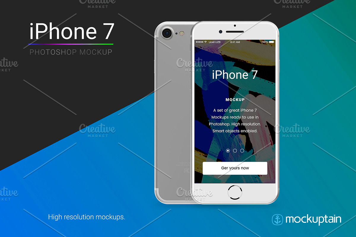 Iphone 7 Mockup White Full Pack, an iPhone Mockup by mockuptain (Photo 7 of 10)