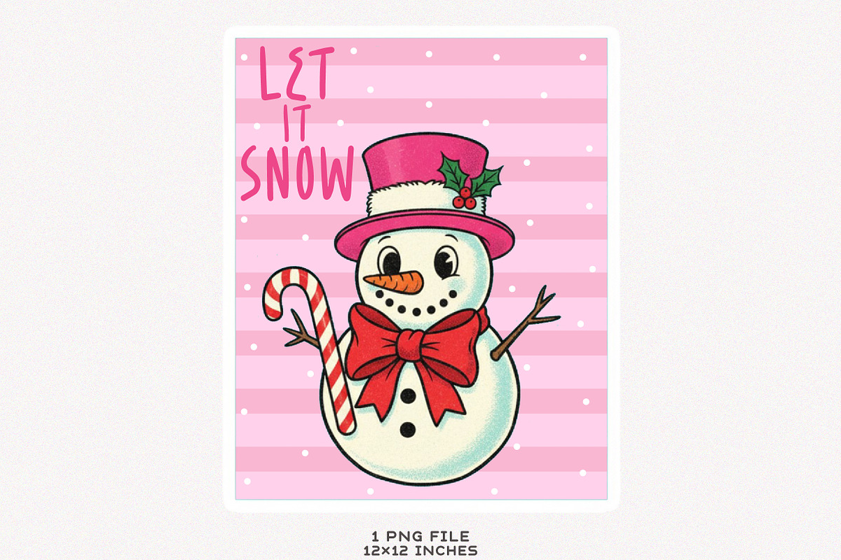 Christmas Wall Art Let It Snow Png, an Illustration by SinaCreation (Photo 1 of 7)
