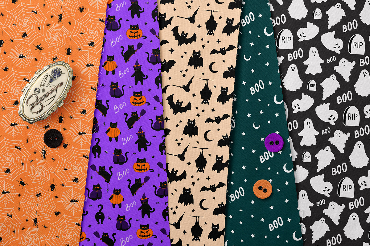 Halloween Seamless Patterns Bundle, a Pattern Graphic by Dreamline Desings (Photo 3 of 8)