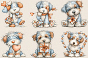 Whimsical Valentine Fluffy Dog Clipa, an Illustration by SVGArt (Thumbnail 5 of 8)