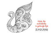 Set of 10 Decorative Patterned birds, a Decorative Illustration by Elen-Lane (Thumbnail 6 of 6)