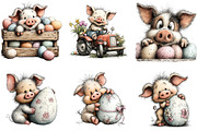 Whimsical Easter Pig Clipart Bundle, an Illustration by Sublimation Artist (Thumbnail 7 of 7)