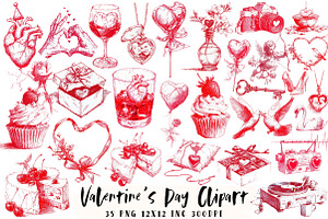 Valentine’s Day Clipart, an Illustration by OK Design