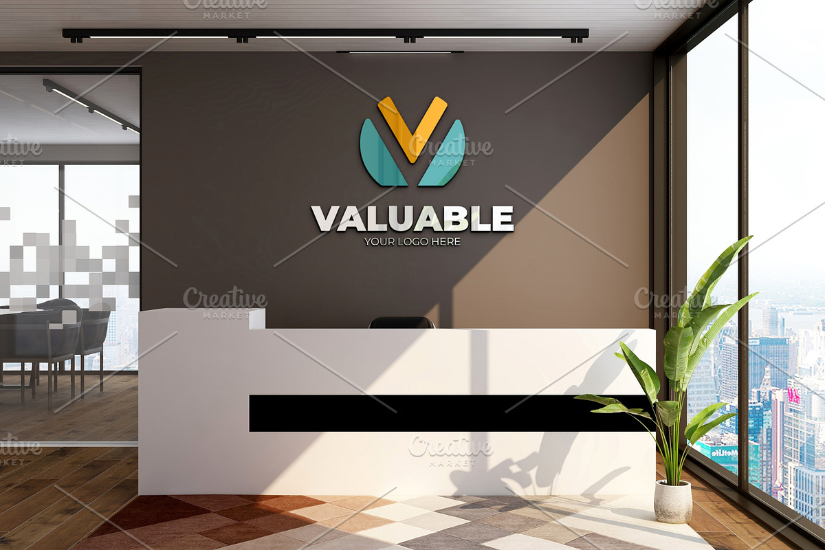 PSD Reception Room Logo Mockup, a Product Mockup by Ayy (Photo 2 of 11)