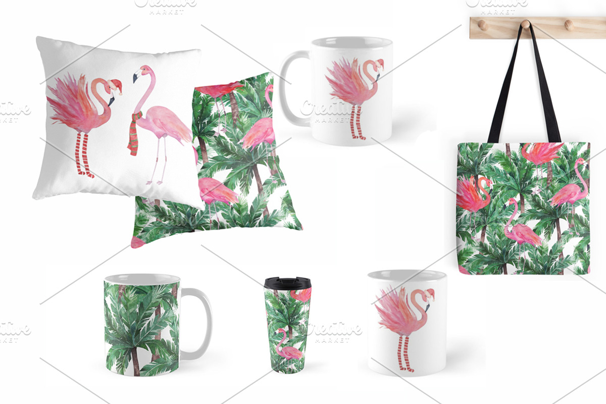 Watercolor Tropical Christmas, a Graphic by Natikka Art (Photo 5 of 5)
