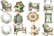 Antique Summer Cottage Clipart, an Illustration by Designworld (Thumbnail 3 of 5)