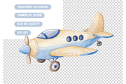 Watercolor Air Transport Clipart, an Illustration by TatiMockup (Thumbnail 5 of 5)