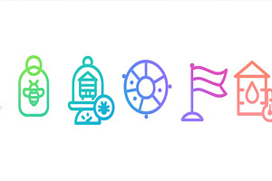 Colorful icons representing various, an Illustration by ZinetroN