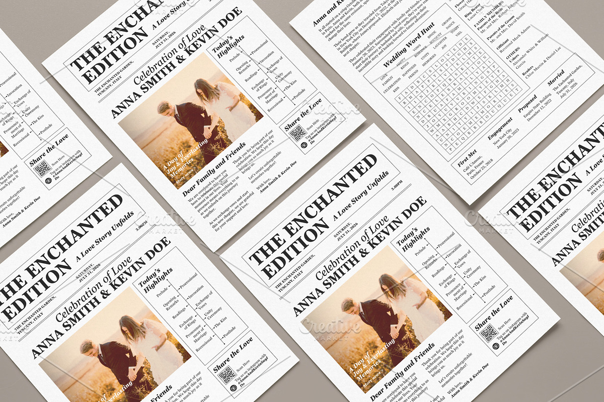 2 Page Canva Wedding Program, an Invitation Template by Oshin Design (Photo 6 of 6)