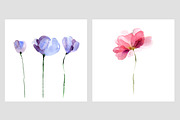 Watercolor flowers. 9 posters, an Illustration by Anna Guz's Store (Thumbnail 2 of 8)