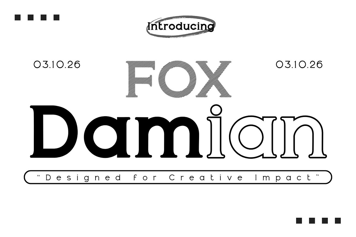 Fox Damian: 5 Font Styles, a Serif Font by Fox7 By Rattana (Photo 1 of 15)
