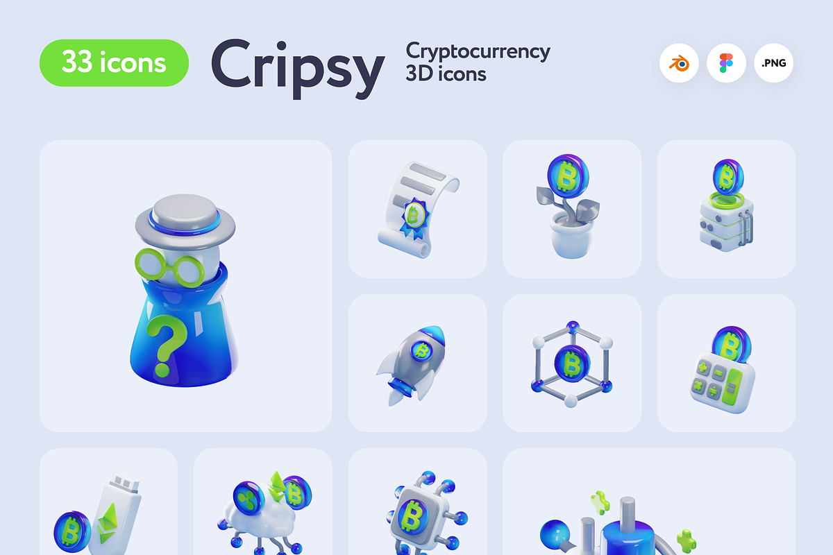 Cripsy Cryptocurrency 3D Icons, a 3D by Welovegraphics (Photo 9 of 10)
