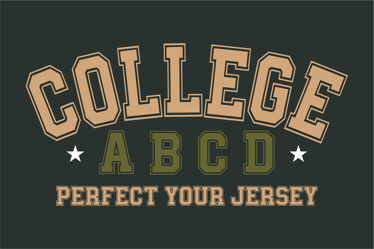 College ABCD – Varsity Display Font, a Slab Serif Font by KiddoGlyphs Studio (Photo 1 of 5)
