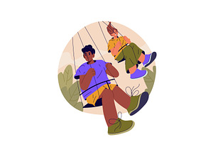 Pair at swing seesaw or people at, a Sport Illustration by Elegant Solution