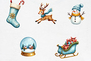 Light Blue & Gold Christmas Clipart', an Illustration by CrexoraLab (Thumbnail 3 of 5)