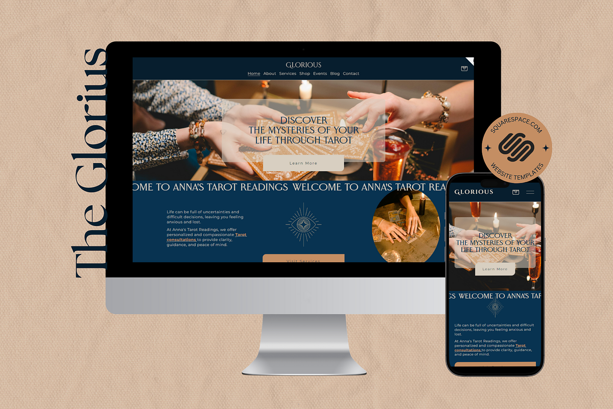 Website Template Tarot GLORIUS, a Squarespace Template by JulsIst (Photo 2 of 12)