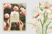 Birds and flowers watercolor clipart, a Decorative Illustration by Kate Lanbina (Thumbnail 4 of 15)