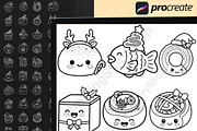 Christmas Kawaii Dessert Procreate, a Brush Add-On by DrawingStoryShop (Thumbnail 4 of 6)