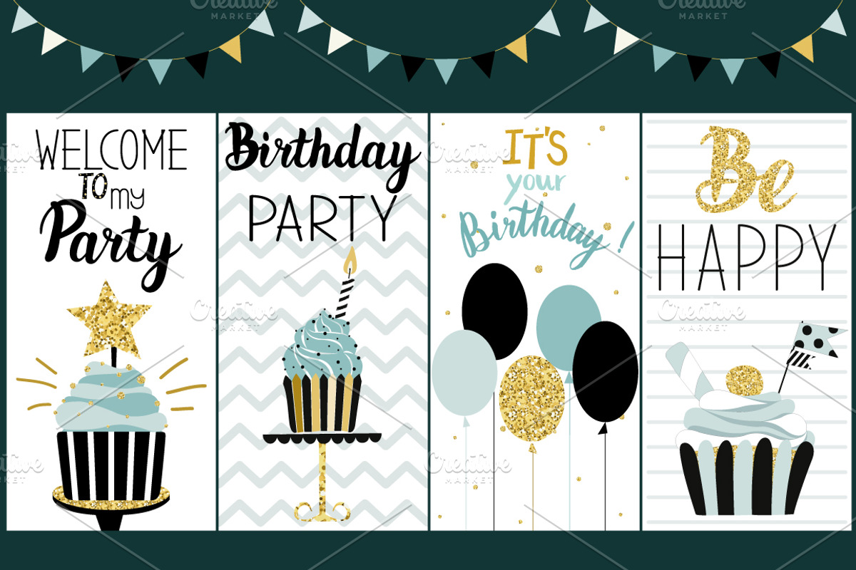 Party cards and flyers big set, a Decorative Illustration by Happiestsim (Photo 5 of 13)