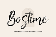 Bostime | Handwritten Font, a Script Font by Forberas Club (Thumbnail 1 of 7)