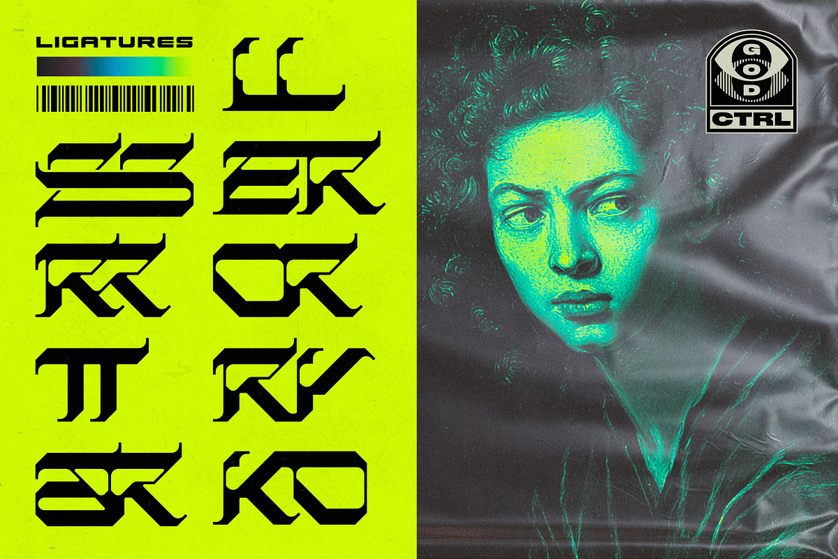 Barok Display Typeface, a Sans Serif Font by God Control (Photo 8 of 10)