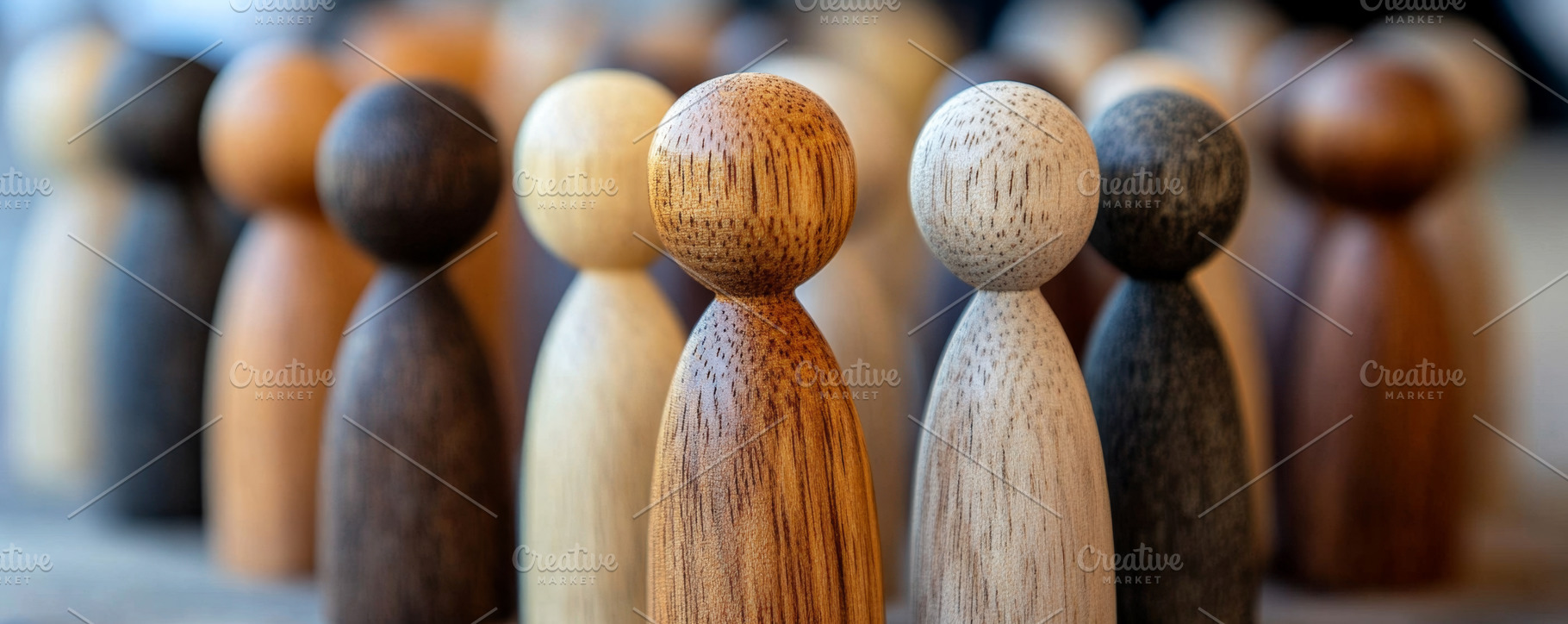 Wooden Figures Representing Diversity and Inclusion Concept, an Abstract Photo by Natalia Klenova's Shop