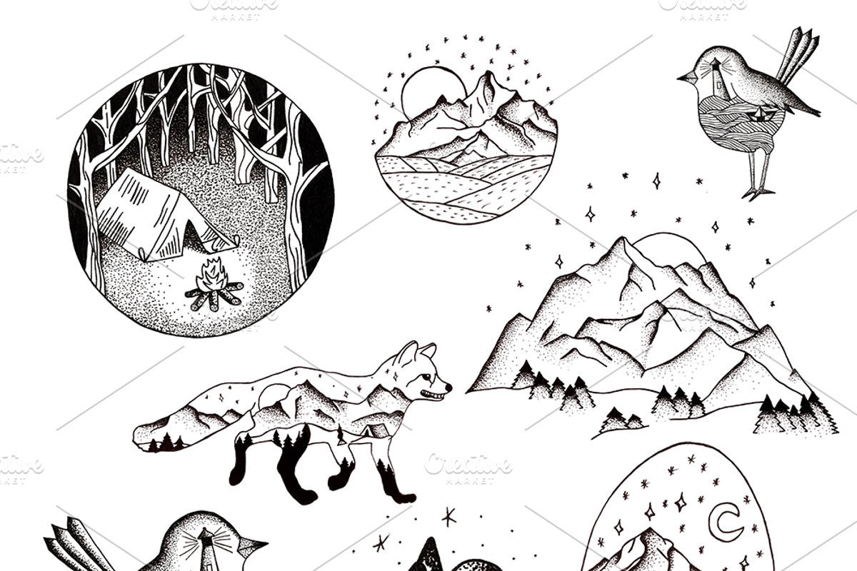 Graphic illustration set, an Illustration by Alena Ermakova (Photo 2 of 8)