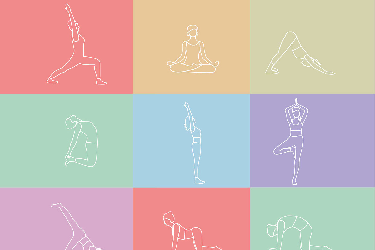 Set of Yoga Poses Vector, a Background Graphic by Svetlana Voloshina (Photo 2 of 4)