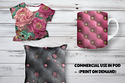 Pink and Gold Floral Digital Paper, a Pattern Graphic by LA Design (Thumbnail 9 of 10)