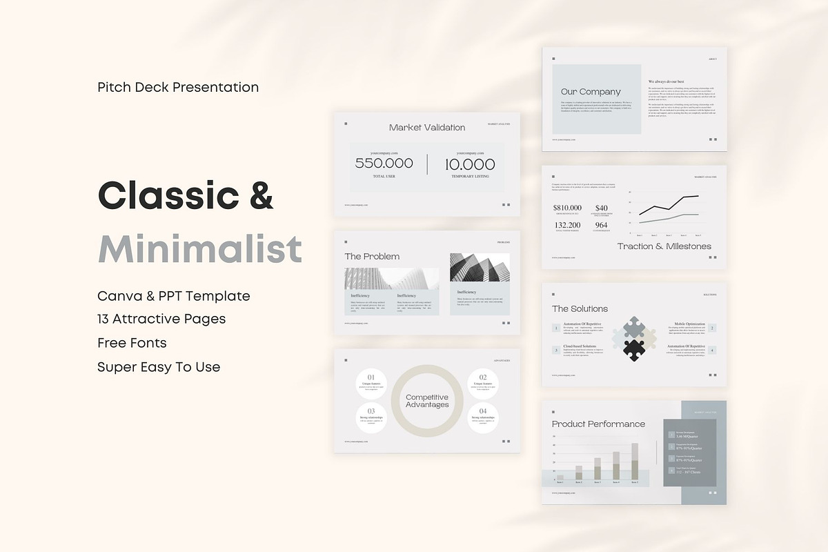Classic Pitch Deck Presentation, a Presentation Template by Jogiia Digital (Photo 1 of 6)