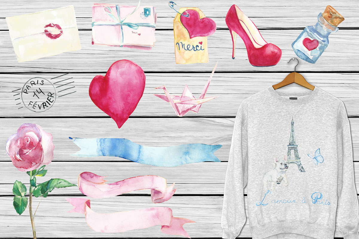 Bonjour, Paris! watercolor set, an Illustration by DollyPotterson (Photo 3 of 5)