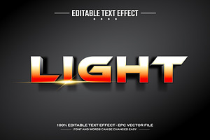 Light 3D Editable Text Effect