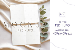 Bifold Card Mockup Folded Invitation