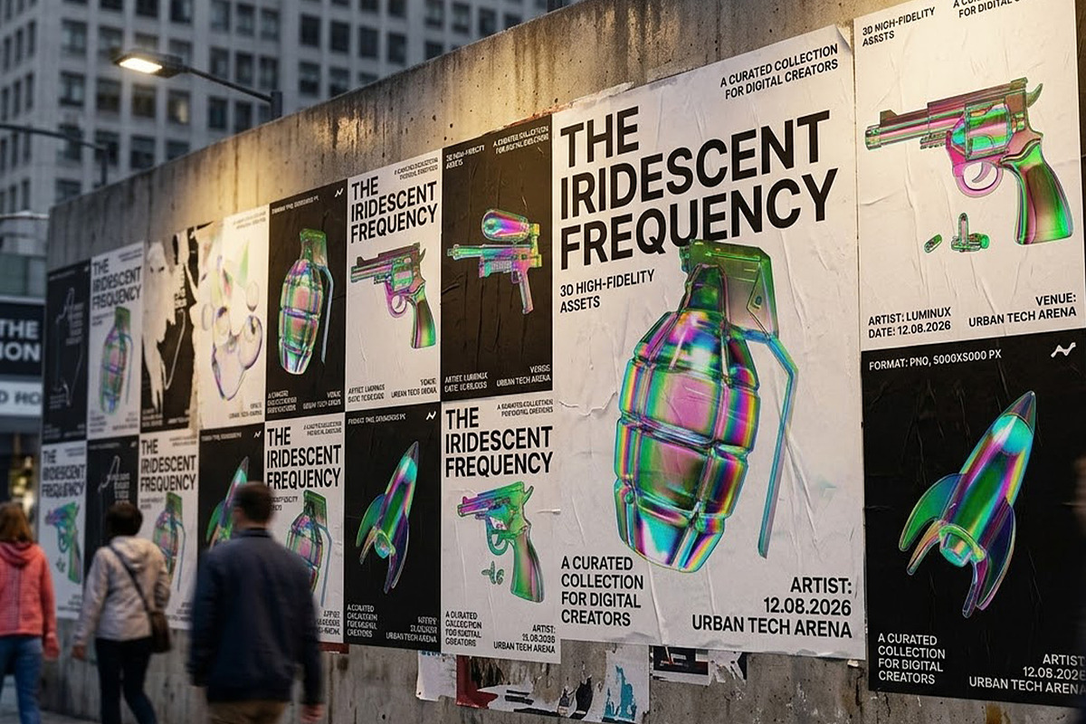 50+ Cyberpunk 3D Arsenal - Iridescen, an Object Illustration by DigitalPen (Photo 6 of 7)