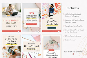 Pinterest Pin Template For Canva