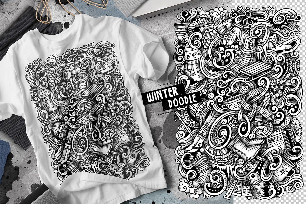 Winter Graphic Doodle Illustration, an Object Illustration by BALABOLKA (Photo 2 of 3)