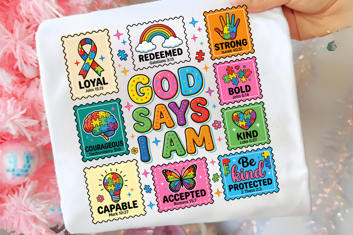 God Says I Am PNG, Autism Awareness, an Illustration by CreationArt (Photo 5 of 9)
