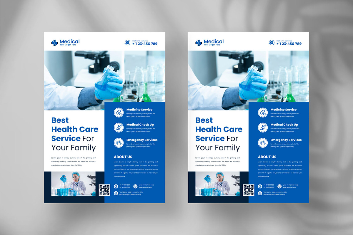 Medical flyer design template preview 2