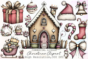 Watercolor Christmas Clipart, an Illustration by Sublimation Artist (Thumbnail 1 of 6)